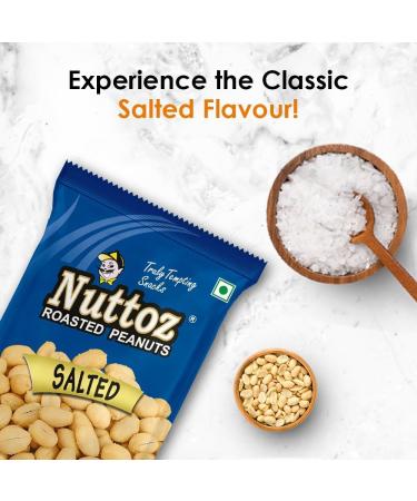Nuttoz Roasted Salted Peanuts 160g (Pack of 6) - Buy Online on GoSupps.com