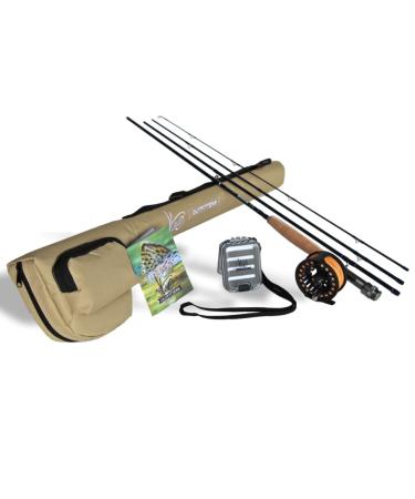 K&E Outfitters Drift Series 5wt Fly Fishing Rod and Reel Complete Package Silver Reel