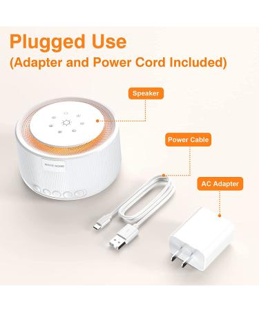 STYFSCP White Noise Machine - 30 Soothing Sounds, USB Adapter, Memory Function - Ideal for Baby, Kids, Adults - Buy Online on GoSupps.com