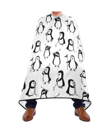 Waterproof Barber Cape -penguin white pattern Cheetah Haircut Bib for Men Unisex Hair Cutting Cape(8rp1a)
