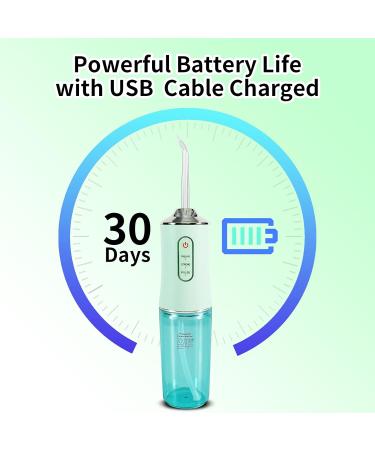 Buy Professional Cordless Water Flosser - Electric Oral Irrigator with 4 Jet Tips IPX7 Waterproof Portable & Rechargeable for Home & Travel - Green - Buy Online on GoSupps.com