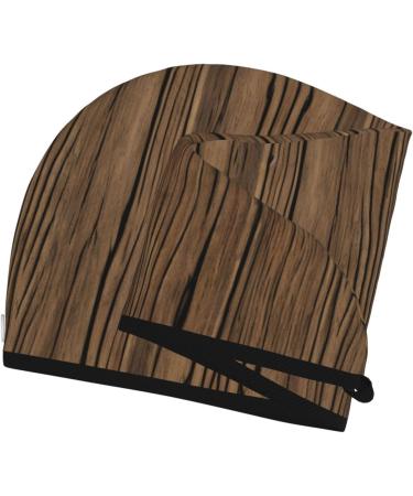 Wood Grain Coral Velvet Dry Hair Cap with Buttons - Anti Frizz for Curly Long & Thick Hair - International Shipping - Buy Online on GoSupps.com