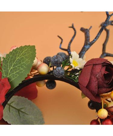 Antler Horn Headband - Christmas Reindeer Hairband with Berry & Tree Branches | Festive Holiday Headwear - Buy Online on GoSupps.com