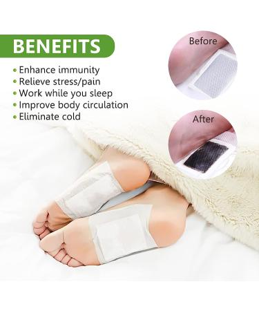 SOULOIU 20Pcs Deep Cleansing Foot Pads - Natural Bamboo Vinegar & Ginger Powder for Stress Relief, Pain Relief, and Sleep Improvement - Home or Travel Use - Buy Online on GoSupps.com