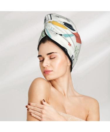 Kitchen Doodle Microfiber Hair Towel - Soft Super Absorbent Quick Dry Wrap for Long Curly & Thick Hair - Coral Velvet - Buy Online on GoSupps.com