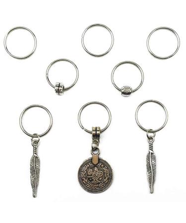 Hyamass 40pcs Antique Silver Feather Coin Bead Charms Pendant - Hair Clip Headband Accessories - Buy Online on GoSupps.com