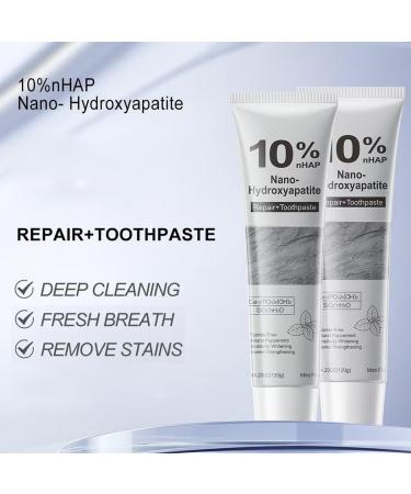 2 PCS Hydroxyapatite Toothpaste 10% Nano Hydroxyapatite Toothpaste for Enamel Protection Gentle Mint Fresh Breath Deep Cleaning Care Tooth Paste 4.23 oz - Buy Online on GoSupps.com