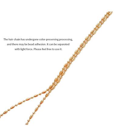 Gold Beaded Hair Chain 2Pcs Set with Bobby Pin - Multistrand Extension Hair Accessories for Women/Girls - Buy Online on GoSupps.com