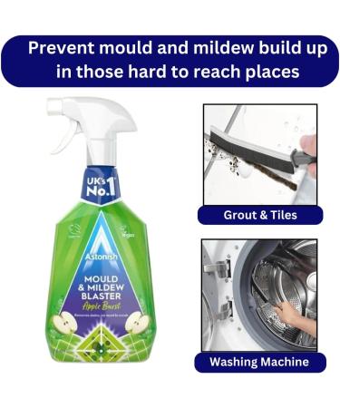 Astonish Mould and Mildew Cleaning Spray 750ml with Crevice Gap Brush. Hard Bristle Cleaning Brush for narrow corners of Home Kitchen and Bathrooms - Buy Online on GoSupps.com