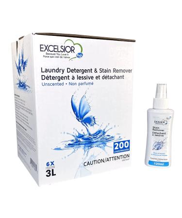 Excelsior - Laundry Detergent with Eco Bottle- Concentrated Liquid - Unscented Biodegradable Solvent and Phosphate Free 3 Liter (1 Old Packaging)
