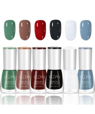 Nail Varnish Kit Quick Dry & Long Lasting Nail Polish Non-Toxic Natural Nail Varnish Green Blue Black Nail Polish No Need UV Nail Paint Valentines New Year Mother's Day Gift for Women Colorful