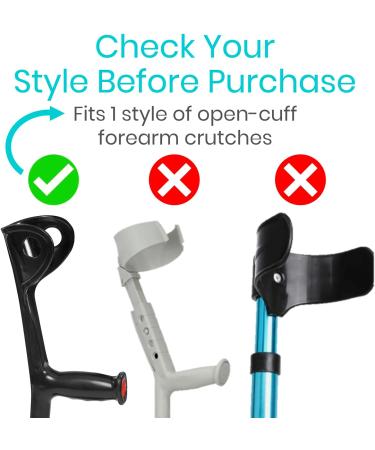 Vive Forearm Crutch Pads - Arm Cuff Padding for Adults - Mobility Handle Cushion for Men and Women (Black) - Buy Online on GoSupps.com
