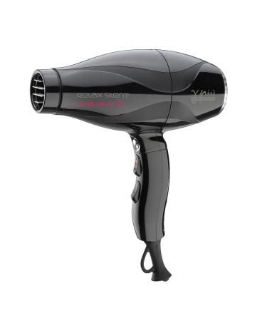 Gamma+ Relax Silent Ionic Hair Dryer - 6-Speed Lightweight Noise Reduction Professional with Concentrator Nozzle - Black - International Shipping Available - Buy Online on GoSupps.com