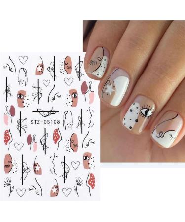 Nail Art Decor Flower Sliders Decals Geometry Design 3D Leopard Nail Stickers Butterfly-shape French(STZ-CS113) - Buy Online on GoSupps.com