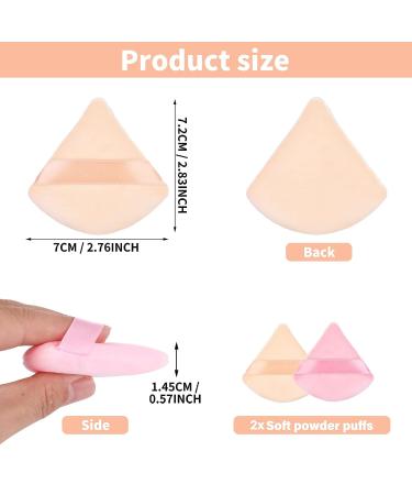 Molain 2 Pieces Triangle Velvet Powder Puff Set for Face & Body Makeup - Nude&Pink - Buy Online on GoSupps.com