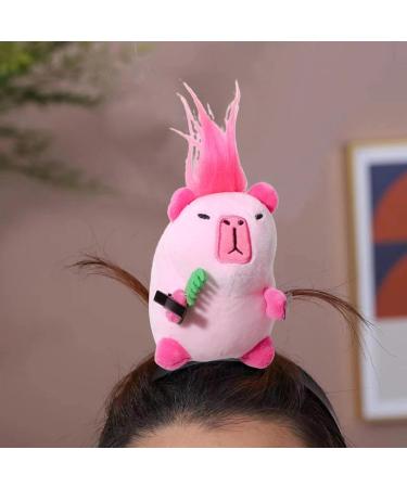 Lambo Cartoon Animal Headband - Capybara Decor Makeup Headband | Cute and Fun Photo Props for Skincare Sports Shower Makeup Face Wash Pink - Buy Online on GoSupps.com