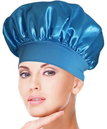 Satin Hair Drying Towel Satin Hair Towel Wrap Luxurious Anti-Frizz Satin Towel Satin Hair Towel for Women Anti-Frizz Satin Towel Protective Hair Turban Wrap for Most Hair Types Darkblue - Buy Online on GoSupps.com