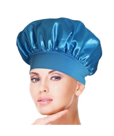Satin Hair Drying Towel Satin Hair Towel Wrap Hair Popping Towel Elegant Satin Hair Towel for Women Chic Silk Hair Wrap Comfortable Hair Turban Wrap for Home darkblue