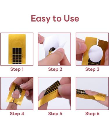 ALXBSONE Pack of 500 Nail Stencils Nail Extension Stencils Nail Extension Forms Nail Polish Accessories for Gel Nails & Nail Extension (Golden) - Buy Online on GoSupps.com