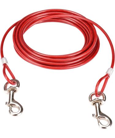 16ft(5M) Dog Tie Out Cable with 18" Spiral Ground Stake Spike - Out for Outdoor Yard and Camping - Small to Medium Dogs (Red 16ft(5M) cable 18" stake) 5M Red - Buy Online on GoSupps.com
