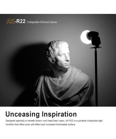 Godox AK-R22 Diffusion Dome for V1 Round Head Flash, AD100Pro, AD200Pro - Buy Online on GoSupps.com