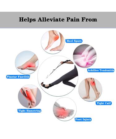 Lushnessu Multi-functional Foot Stretching Strap for Relieving Plantar Fasciitis Achilles Tendonitis and Leg Muscle Pain Suitable for Dancers Fitness and Yoga Enthusiasts(Red) - Buy Online on GoSupps.com
