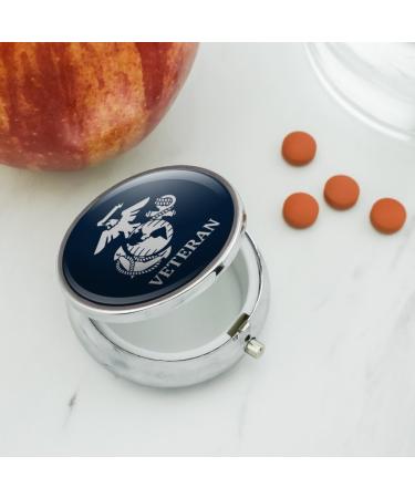 Official USMC Marine Corps White on Blue Pill Case | Veterans Gift Trinket Box - Shop Now - Buy Online on GoSupps.com