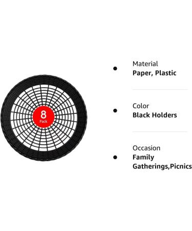 EBIGIC Paper Plate Holders - Reusable Black Plastic 10 Inch, 8 Pack - Buy Online on GoSupps.com