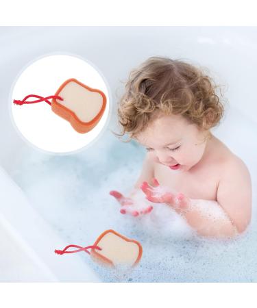 Cartoon Bread Shaped Kids Bath Sponge - Light Yellow 21X7.5CM - Buy Online on GoSupps.com