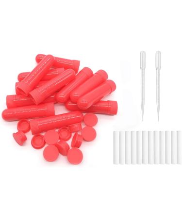 Zison 12 Sets Red Essential Oil Inhaler Sticks - Aromatherapy Tubes with Blank Nasal Inhalers and Pipette Droppers - Buy Online on GoSupps.com