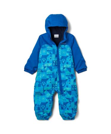 Columbia Unisex Baby Critter Jitters Ii Rain Suit Rain Suit (pack of 1) 0-3 Months Bright Aqua Quest Bright Indigo