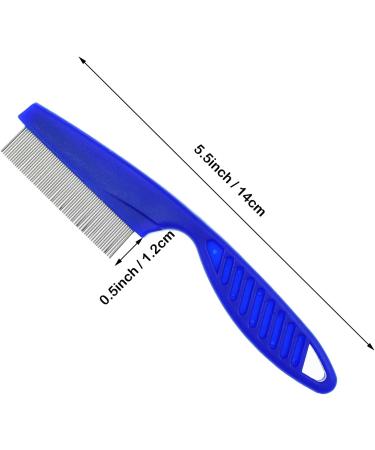2 Pcs Flea Comb for Cat Dog Flea Lice Tear Stain Remover Pet Combs Fine Tooth Grooming Removal Tool Blue - Buy Online on GoSupps.com