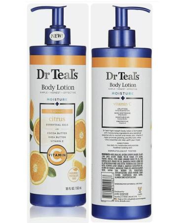 Dr. Teal's Glow & Radiance Vitamin C Body Lotion - Citrus Essential Oils | 18oz - Buy Online on GoSupps.com