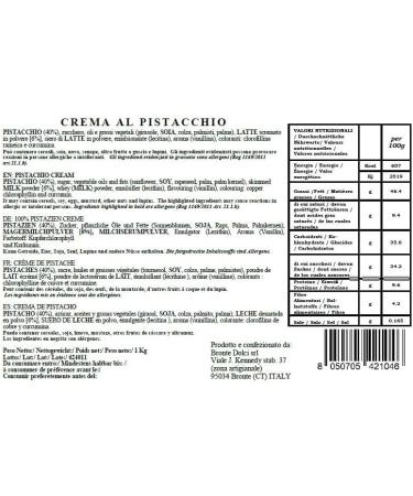 Brontedolci Pistachio Cream with 40 Pistachios 1kg - Buy Online on GoSupps.com
