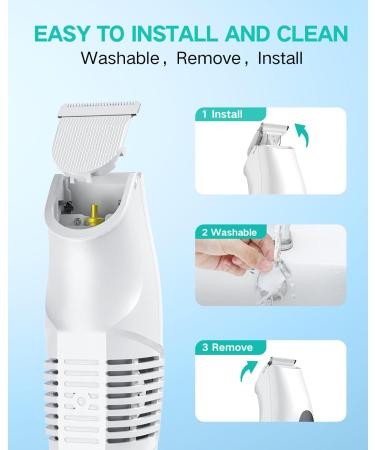 ASAHINA Body Hair Trimmer for Women Vacuum Clippers with Hair Suction Electric Bikini Trimmer with Body Clippers IPX7 Waterproof USB Recharge Cut Leg Chest Arms Armpit Hair Gifts for Her Light White - Buy Online on GoSupps.com