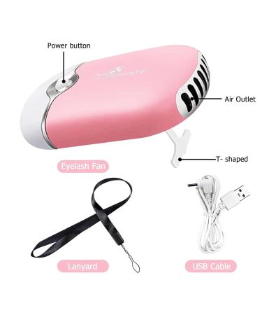Eyelash Extension Cleanser & Shampoo Kit | USB Mini Fan & Brush | 60ML Lash Mousse - Portable & Rechargeable (Pink - Buy Online on GoSupps.com