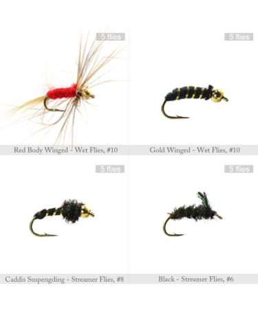 120pcs Croch Dry/Wet Flies Box Set for Bass, Salmon, Trout Fishing - Assorted Designs in Waterproof Box - Buy Online on GoSupps.com