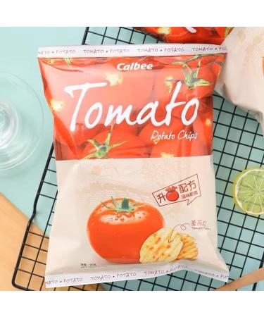 Calbee Potato Chips Snacks Classic Crunchy Crisps 55g - Tomato (Pack of 2) - Buy Online on GoSupps.com