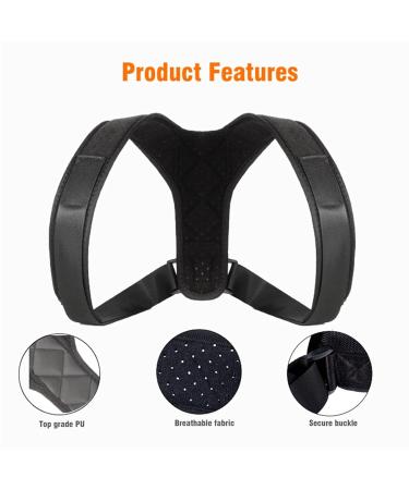 Adjustable Anti-hunchback Posture Correction Belt Upper Back Support Belt Sitting Posture Corrector Clavicle Spine Shoulder Braces Correction lofty ambition Black XL/X - Buy Online on GoSupps.com