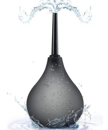 Enema Douche Anti Back-Flow Enema Bulb with 7 Spouts Amal Douche Connected to Shower Hole Reusable Portable Enima Vaginal Cleaner kit for Women Men (Black)