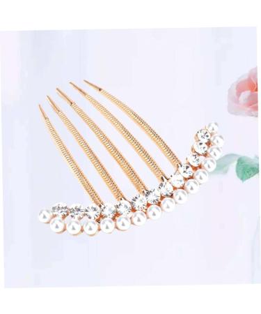 DOITOOL Gold Decor Headwear for Women Rhinestone Headpiece Crystal Decor Alloy Comb Wedding Decoration Bling Decor Pearl Side Comb Floral Decor Bridal Comb Barrette Headgear Hair Bride - Buy Online on GoSupps.com