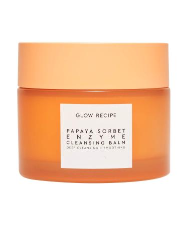 Glow Recipe Papaya Sorbet Enzyme Cleansing Balm - Facial Exfoliator + Smoothing Makeup Remover - Skin Resurfacing Face Cleanser with Papaya Seed Oil, Blueberry Extract & Apricot Kernel Oil (100ml)