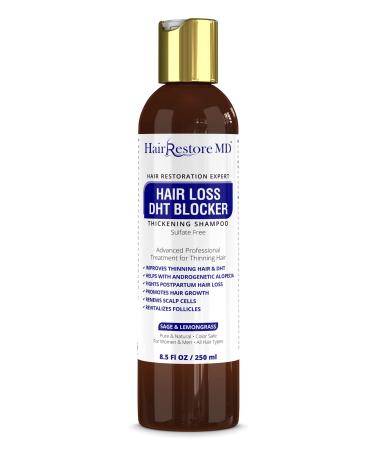 Hair Loss DHT Blocker Shampoo with Sage & Lemongrass Biotin Volumizing Caffeine Shampoo for Hair Regrowth and Thickness Sulfate-Free for Men & Women