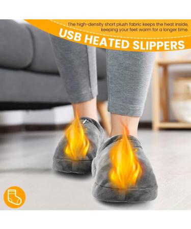 Buy KLOP256 USB Electric Foot Warmer | Heated Slippers with Overheat Protection & Non-Slip Design - Fits Up to Size 43 (Gray) - Buy Online on GoSupps.com