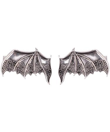 FRCOLOR 2pcs Gothic Hair Clip Metal Bat Wings Hair Barrettes Vintage Halloween Hair Clip for Party Costume (Silver) - Buy Online on GoSupps.com