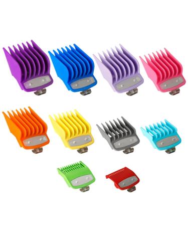 dinio 10PCS Clipper Guards for Colored Hair Clipper Cutting Guides with Metal Clip From 1/16 Inch to 1 Inch