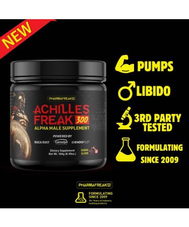 Pharmafreak Achilles Freak 300 PRE-Workout Premium Test Stimulating Powder - Buy Online on GoSupps.com