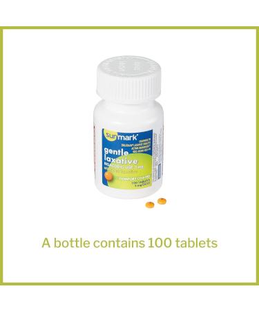 Sunmark Bisacodyl Laxative Tablets - 5mg Strength, 100 Tablets - Gentle Constipation Relief - Buy Online on GoSupps.com