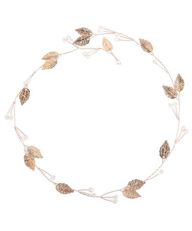 Bridal Headband Rose Gold Long Hairband Headpiece Headwear Hair Accessory for Wedding (FD609) - Buy Online on GoSupps.com