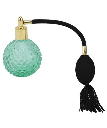 Vintage Crystal Glass Perfume Spray Bottle 3.4oz Empty Refillable Perfume with Long Spray Tassels Pump Portable Fine Mist Spray Bottles for Women Lady 100ml 1Pack Green